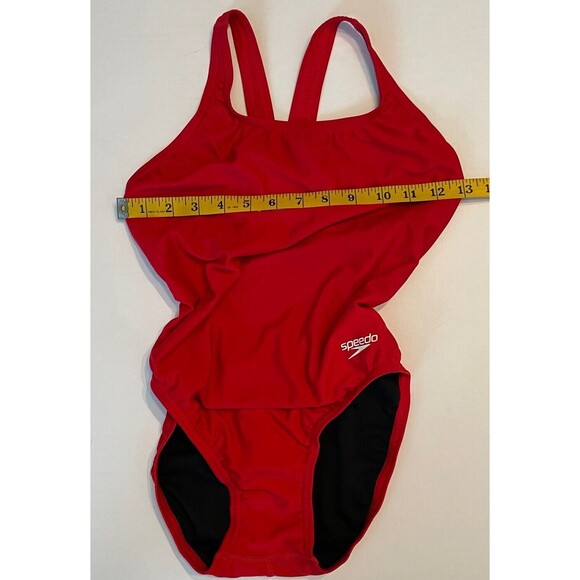 Speedo Women's Solid-Color One-Piece ProLT Swimsuit LC7 High Risk Red Size 8/34 - Picture 7 of 8